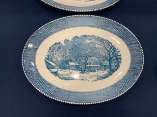 1 (or 2) Royal Usa Currier,  Ives Blue Oval Serving Platter 10x13 " Ironstone