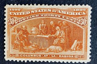 Us Stamp,  Scott 239 Columbian Expo Issue 1893 30c Pf Cert Gc Vf/xf 85 M/h Og