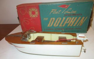 Vintage K&o Fleetline Dolphin Speed Boat W/ K & O Mercury Merc 200 Outboard