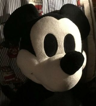 24 " Disney Milestone Mickey Mouse 1928 Steamboat No Hat Black & White Plush Toy