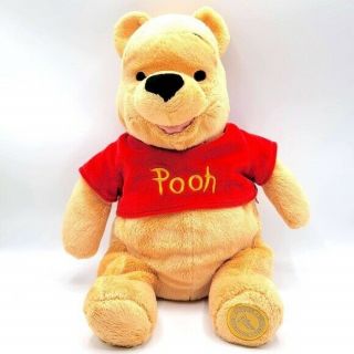 Disney Store Plush Winnie The Pooh Embroidered Red Shirt Stuffed Animal 16 "