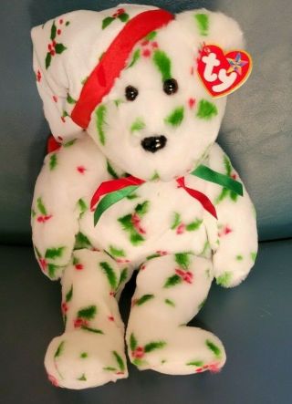 Ty Beanie Buddy 1998 Holiday Teddy - The Christmas Bear -