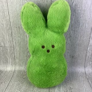 Peeps Marshmallow Green Bunny Rabbit Large 17 " Bean Bag Bottom Plush Pillow