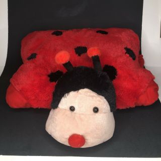 Pillow Pets Lady Bug Red Black Spots 18 " Plush Stuffed Animal Pillow