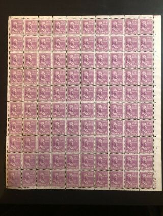 Scott 831,  50c Stamp William Taft Sheet Of 100 Mnh Og Quality