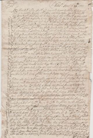 1711 Philadelphia Pa Letter To Liverpool England John Mcwilliams Scarce Early