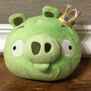Angry Birds King Pig Plush Gold Crown No Sound 5 " 2010 Commonwealth Euc