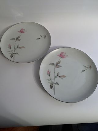 Style House Fine China - Japan - Dawn Rose - 10 1/2 " Dinner Plates (2)