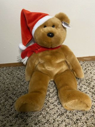 1997 Ty Large Holiday Teddy Bear Beanie Baby Christmas Euc
