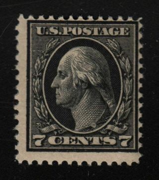 1914 Washington 7c Black Sc 407 Mnh With Gum,  Single Stamp