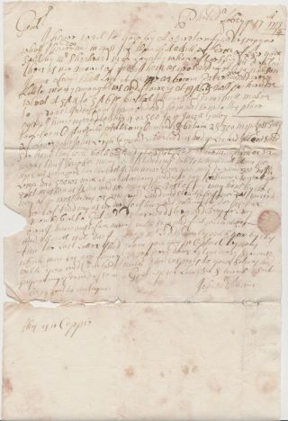1714 Philadelphia Pa Letter To Liverpool W/q.  D.  C.  Endorsement Whom God Preserves