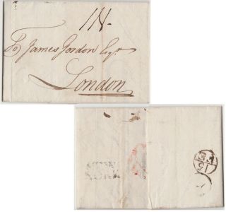 1773 York City Stampless Folded Letter To London - York Straight Line