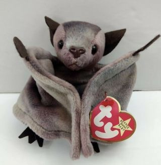 Ty Beanie Babies 1998 Batty The Bat Plush Stuffed Animal Retired 4.  5 " Tie - Dyed