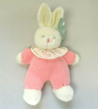 Russ Berrie Moppity Bunny Rabbit Plush Pink Knit Pajamas 10 " Stuffed Animal Toy