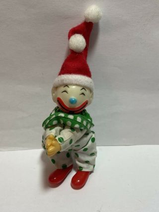 Vintage 80s Clown Clip On Hand Grabber Pencil Hugger Doll Toy Christmas Green