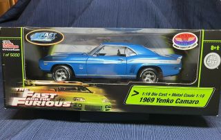 1/18 Racing Champions Fast & Furious 1969 Yenko Camaro Blue 1