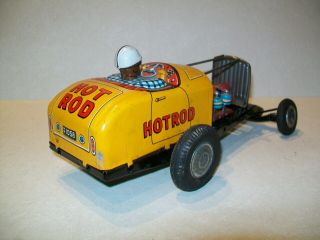 Vintage Tin Litho Friction K Sankei Toys Hot Rod Race Car - Piston Action - Japan 2