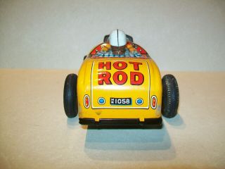 Vintage Tin Litho Friction K Sankei Toys Hot Rod Race Car - Piston Action - Japan 6
