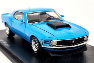 Spark 1/43 - Ford Mustang Boss 429 1970 Blue Resin Scale Model Car - Ps003a