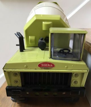 Vintage Mighty Tonka Ready Mixer Cement Truck Lime Green Tandem Axle Very 3