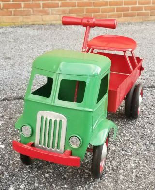 Vintage 1930s Keystone Pressed Steel Ride Em Dump Truck Ride On Toys Antique 2