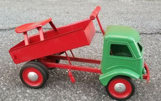Vintage 1930s Keystone Pressed Steel Ride Em Dump Truck Ride On Toys Antique 6