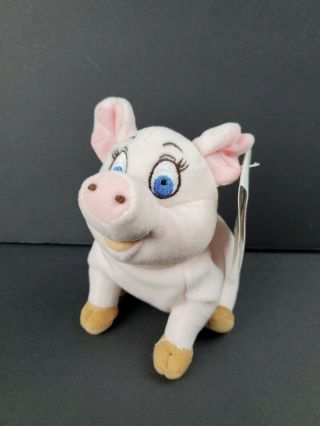 Disney Store Black Cauldron Hen Wen Pig 7 " Bean Bag Stuffed Plush Animal Toy Nwt
