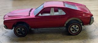 Vintage Hot Wheels Redlines 1968 CUSTOM AMX Rose Pink W/White Interior 4