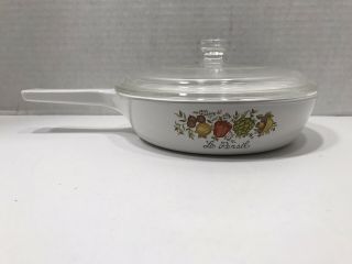 Vintage Corning Ware Le Persil Spice Of Life 6 1/2”dish / Saute Fry Pan With Lid