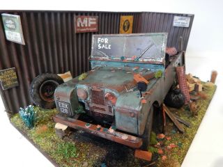 1:18 Land Rover Series 1 Barn Find Diorama Custom Made Model Car Hand Crafted