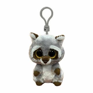 Ty Beanie Boos - Oakie The Raccoon (glitter Eyes) (key Clip - 3 Inch) - Mwmts Boo