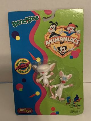 1994 Animaniacs Pinky & The Brain Bend - Ems Bendems Figures Wb Just Toys