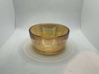 Vintage Jeannette Marigold Carnival Glass Powder Trinket Jar No Lid