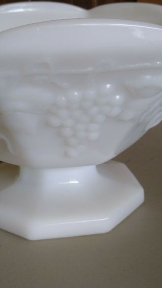 Vintage Milk Glass Pedestal Fruit Bowl 9 