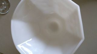 Vintage Milk Glass Pedestal Fruit Bowl 9 