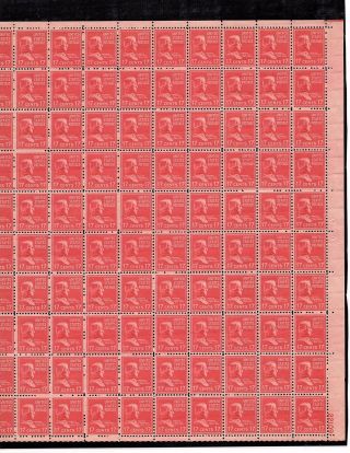 Us Sheet Scott 822,  17c Stamp Andrew Jhonson Sheet Of 100 Mnh Og