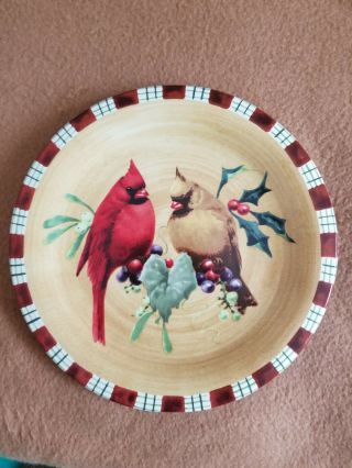 Lenox Winter Greetings Everyday Cardinal 8.  5 " Salad Or Luncheon Plate Euc