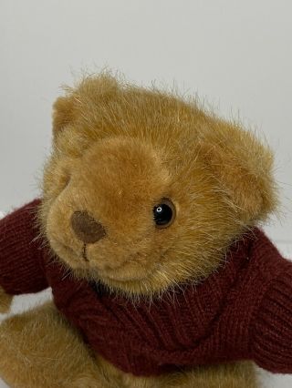 Russ Quincy Bear 6” Sitting Plush Teddy Bear Stuffed Animal Toy Burgundy Sweater