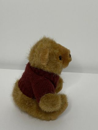Russ QUINCY Bear 6” Sitting Plush Teddy Bear Stuffed Animal Toy Burgundy Sweater 3