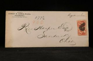 Pennsylvania: Philadelphia 1874 160,  7c Stanton Pair Registered Cover To Ohio