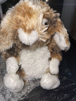 Dan Dee Brown And White Fluffy Bunny Rabbit Plush Stuffed Animal Floppy Ears 14”