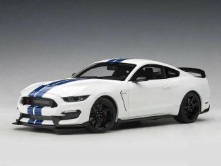 1/18 Autoart Ford Mustang Shelby Gt350r With Stripe (blue / White) 72931