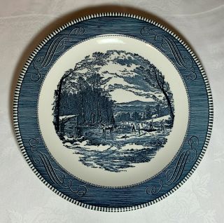 Royal China Currier & Ives 12 1/4 " Round Chop Plate Or Platter Euc