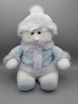 Dan Dee Collectors Choice Snowman Plush Stuffed Animal White Blue Purple 16 "