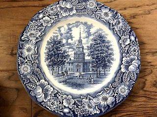 Liberty Blue  - Staffordshire - Dinner Plate - Independance Hall -