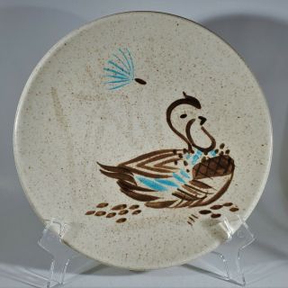 Vintage Red Wing Pottery 8” Salad Plate Bob White Quail Bird