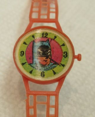 Batman & Robin Knock Off Plastic Toy Watch Flicker 1966 Hong Kong