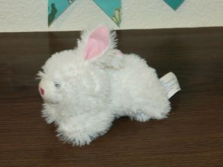 Wal - Mart Hugfun Bunny Rabbit White Baby Mini Laying Fluffy Stuffed Plush Toy 5 