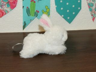 Wal - Mart Hugfun Bunny Rabbit White Baby Mini Laying Fluffy Stuffed Plush Toy 5 