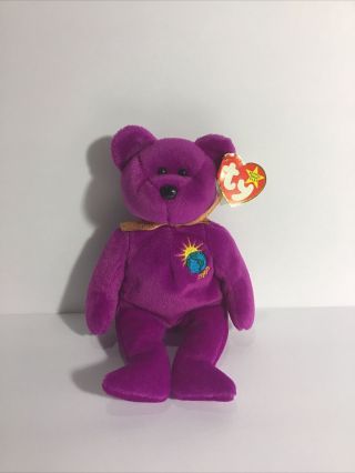Ty Beanie Baby Extremely Rare Millennium Bear With Many Errors.